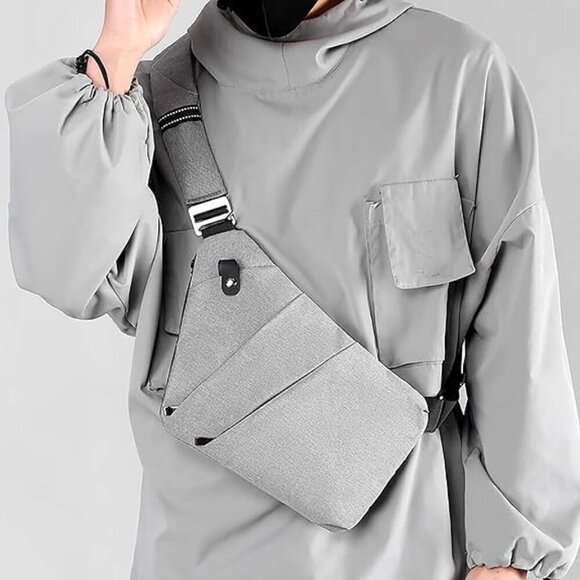 Women Travel Crossbody Purse Oxford Cloth Anti Theft Security Grey - Picture 7 of 7